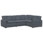 Sofá modular con cojines terciopelo gris oscuro von , Unidades para sofás seccionales - Ref: Foro24-3321160, Preis: 907,37 €,...