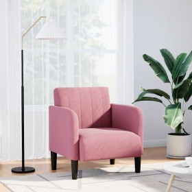 Sillón con reposabrazos terciopelo rosa 54 cm de , Sillones - Ref: Foro24-4100581, Precio: 119,92 €, Descuento: %