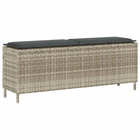 Banco jardín con cojín ratán sintético gris claro 110x30x40,5cm von , Gartenbänke - Ref: Foro24-4104159, Preis: 91,67 €, Raba...