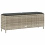 Banco jardín con cojín ratán sintético gris claro 110x30x40,5cm von , Gartenbänke - Ref: Foro24-4104159, Preis: 91,67 €, Raba...