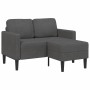 Sofá de 2 plazas con chaise longue en forma L gris oscuro 125cm