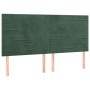Cama box spring con colchón terciopelo verde oscuro 200x200 cm