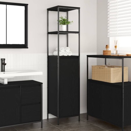 Mueble de baño con estantes roble negro 36x35x165 cm von , Badezimmerwaschtische - Ref: Foro24-861907, Preis: 77,23 €, Rabatt: %