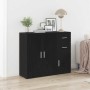 Aparador roble negro 91x29,5x75 cm madera de ingeniería de , Aparadores - Ref: Foro24-862003, Precio: 96,24 €, Descuento: %
