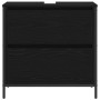 Mueble de baño con lavabo y cajones roble negro 60x34,5x60 cm