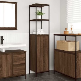 Mueble de baño con estantes roble marrón 36x35x165 cm by , bathroom vanities - Ref: Foro24-861911, Price: 74,92 €, Discount: %