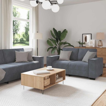 Juego de sofás con cojines 3 piezas terciopelo gris oscuro by , Sofas - Ref: Foro24-3324619, Price: 782,62 €, Discount: %