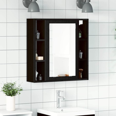 Armario de baño con espejo de madera de roble negro 60x16x60 cm von , Badezimmerwaschtische - Ref: Foro24-862228, Preis: 65,3...