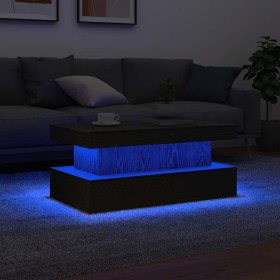 Mesa de centro con luces LED roble negro 90x50x40 cm by , Coffee table - Ref: Foro24-862256, Price: 99,18 €, Discount: %