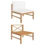 Solid teak wood central sofa with cream cushions by vidaXL, Modular outdoor sofas - Ref: Foro24-316105, Price: 109,95 €, Disc...