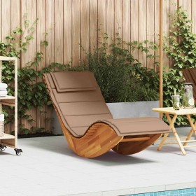 Tumbona mecedora con cojín de madera maciza de acacia von , Liegen - Ref: Foro24-4103885, Preis: 169,52 €, Rabatt: %