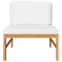 Solid teak wood central sofa with cream cushions by vidaXL, Modular outdoor sofas - Ref: Foro24-316105, Price: 109,95 €, Disc...