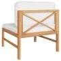 Solid teak wood central sofa with cream cushions by vidaXL, Modular outdoor sofas - Ref: Foro24-316105, Price: 109,95 €, Disc...