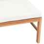 Solid teak wood central sofa with cream cushions by vidaXL, Modular outdoor sofas - Ref: Foro24-316105, Price: 105,22 €, Disc...