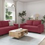 Juego de sofás con cojines 2 piezas tela rojo tinto by , Sofas - Ref: Foro24-3324734, Price: 472,73 €, Discount: %
