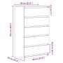 Cómoda de madera contrachapada roble negro 60x36x103 cm by , Sideboards - Ref: Foro24-862008, Price: 124,57 €, Discount: %
