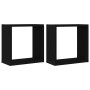 Estantes cubo de pared 2 uds madera roble negro 30x15x30 cm by , Shelves and shelves - Ref: Foro24-862055, Price: 23,49 €, Di...