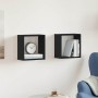 Estantes cubo de pared 2 uds madera roble negro 30x15x30 cm by , Shelves and shelves - Ref: Foro24-862055, Price: 23,49 €, Di...