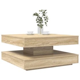 Mesa de centro giratoria 360 grados roble sonoma 70x70x34,5 cm de , Mesas de centro - Ref: Foro24-858481, Precio: 83,01 €, De...