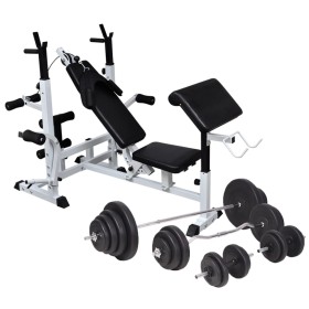 Banco musculación con soporte pesas, pesas y mancuernas 120 kg von , Gewichthebermaschinen - Ref: Foro24-275378, Preis: 653,9...