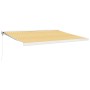 Toldo retráctil aluminio y tela amarillo y blanco 4,5x3 m by , Awnings - Ref: Foro24-3154534, Price: 502,91 €, Discount: %