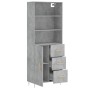 Aparador alto madera contrachapada gris hormigón 69,5x34x180 cm von , Sideboards - Ref: Foro24-3189433, Preis: 141,97 €, Raba...