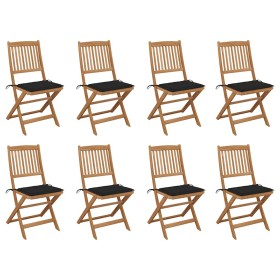 Sillas de jardín plegables 8 uds y cojines madera maciza acacia von , Gartenstühle - Ref: Foro24-3075120, Preis: 427,63 €, Ra...