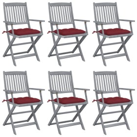 Sillas de jardín plegables 6 uds cojines madera maciza acacia von , Gartenstühle - Ref: Foro24-3065431, Preis: 295,45 €, Raba...