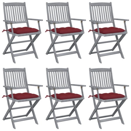 Sillas de jardín plegables 6 uds cojines madera maciza acacia von , Gartenstühle - Ref: Foro24-3065431, Preis: 295,45 €, Raba...