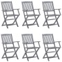 Sillas de jardín plegables 6 uds cojines madera maciza acacia von , Gartenstühle - Ref: Foro24-3065431, Preis: 295,45 €, Raba...