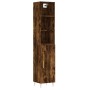 Aparador de madera contrachapada roble ahumado 34,5x34x180 cm by , Sideboards - Ref: Foro24-3189626, Price: 81,11 €, Discount: %