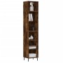 Aparador alto contrachapada roble ahumado 34,5x32,5x180 cm de , Aparadores - Ref: Foro24-3189850, Precio: 80,76 €
