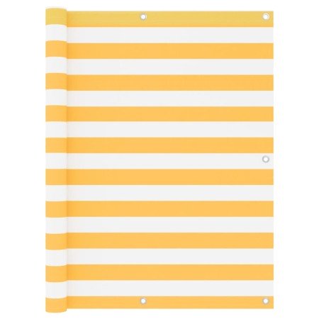 Toldo para balcón tela oxford blanco y amarillo 120x600 cm en Sombrillas | Comprar online en Foro24