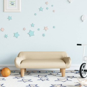 Sofá para niños de tela crema 70x40x24 cm by , Baby and Toddler Furniture - Ref: Foro24-3196343, Price: 72,87 €, Discount: %