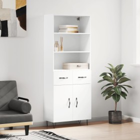 Aparador alto madera contrachapada blanco 69,5x34x180 cm de , Aparadores - Ref: Foro24-3200545, Precio: 156,91 €, Descuento: %