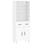 Aparador alto madera contrachapada blanco 69,5x34x180 cm by , Sideboards - Ref: Foro24-3200545, Price: 158,28 €, Discount: %