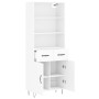 Aparador alto madera contrachapada blanco 69,5x34x180 cm by , Sideboards - Ref: Foro24-3200545, Price: 158,28 €, Discount: %
