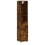 Aparador de madera contrachapada roble ahumado 34,5x34x180 cm de , Aparadores - Ref: Foro24-3190066, Precio: 85,64 €, Descuen...