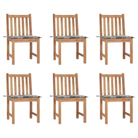 Sillas de jardín 6 unidades con cojines madera maciza de teca von , Gartenstühle - Ref: Foro24-3073129, Preis: 666,21 €, Raba...