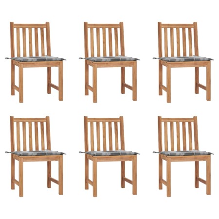 Sillas de jardín 6 unidades con cojines madera maciza de teca von , Gartenstühle - Ref: Foro24-3073129, Preis: 666,21 €, Raba...