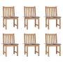 Sillas de jardín 6 unidades con cojines madera maciza de teca von , Gartenstühle - Ref: Foro24-3073129, Preis: 666,21 €, Raba...