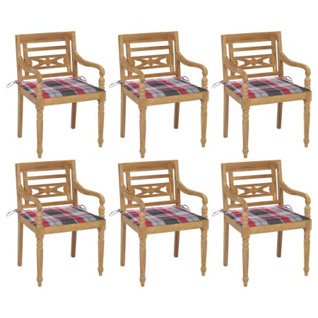 Sillas Batavia 6 unidades madera maciza de teca con cojines von , Gartenstühle - Ref: Foro24-3073335, Preis: 728,86 €, Rabatt: %