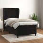 Cama box spring con colchón terciopelo negro 90x200 cm en Camas y somieres | Comprar online en Foro24