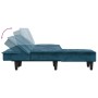Sofá cama en forma de L terciopelo azul 255x140x70 cm de , Sofás - Ref: Foro24-3157259, Precio: 411,21 €, Descuento: %