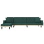 Sofá cama en forma de L terciopelo verde oscuro 271x140x70 cm de , Sofás - Ref: Foro24-3157278, Precio: 472,05 €, Descuento: %