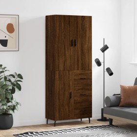 Aparador alto madera contrachapada marrón roble 69,5x34x180 cm de , Aparadores - Ref: Foro24-3195922, Precio: 162,60 €, Descu...