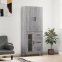 Aparador alto madera contrachapada gris sonoma 69,5x34x180 cm de , Aparadores - Ref: Foro24-3195969, Precio: 179,06 €, Descue...