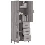 Aparador alto madera contrachapada gris sonoma 69,5x34x180 cm de , Aparadores - Ref: Foro24-3195969, Precio: 179,06 €, Descue...