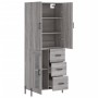 Aparador alto madera contrachapada gris sonoma 69,5x34x180 cm de , Aparadores - Ref: Foro24-3195969, Precio: 179,06 €, Descue...