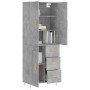 Aparador alto madera contrachapada gris hormigón 69,5x34x180 cm de , Aparadores - Ref: Foro24-3196007, Precio: 163,13 €, Desc...